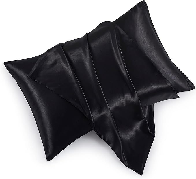 Satin Pillowcases with Zipper （20x36）, King Size Pillowcases Set of 2 by HommxJF