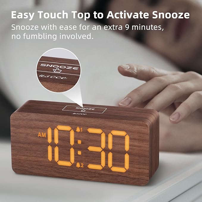 uscce Wooden Digital Alarm Clocks - Image 8