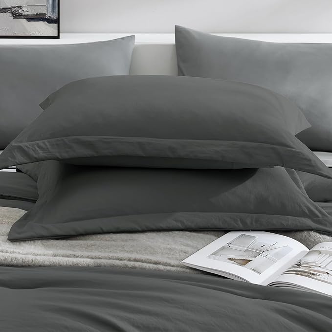 WRENSONGE Queen Comforter Set- 7 Pieces Soft Grey Bed in a Bag - Image 5