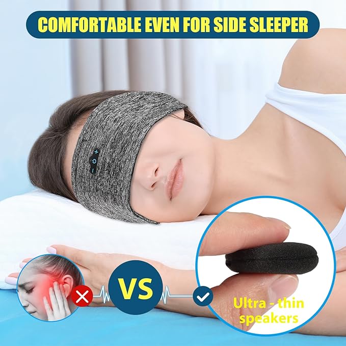 BORAYDA 2-Pack Bluetooth Headband, 18 Hours Play Time, HD Stereo, Built-in - Image 5