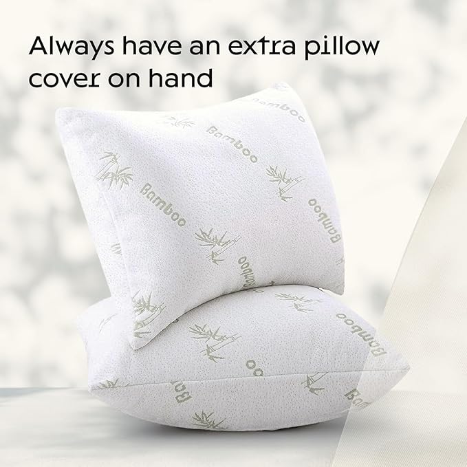 100% Waterproof Pillow Protectors Queen 20x30 Pair Zippered Pillow Case - Image 3
