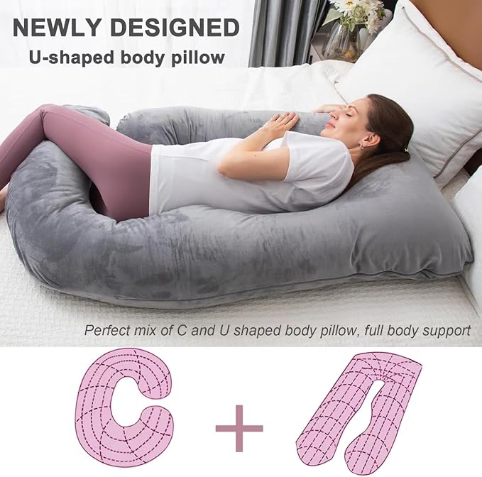 MOON PINE Pregnancy Pillow Cover, U Shaped Body PillowCover Only, Breathable - Image 3