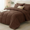 CozyLux Oversized Queen Comforter Sets Brown, 7 Pieces Bed in a Bag, 98x98 Box by CozyLux