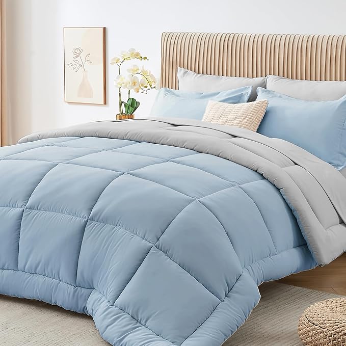 Sasttie King Size Comforter Set, 7 Pieces Bed in a Bag King, Complete Bedding by SASTTIE