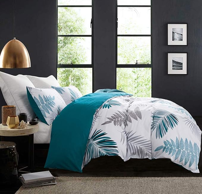 SLEEPBELLA Duvet Cover Full, 600 Thread Count Cotton Leaf Botanical Pattern by SLEEPBELLA