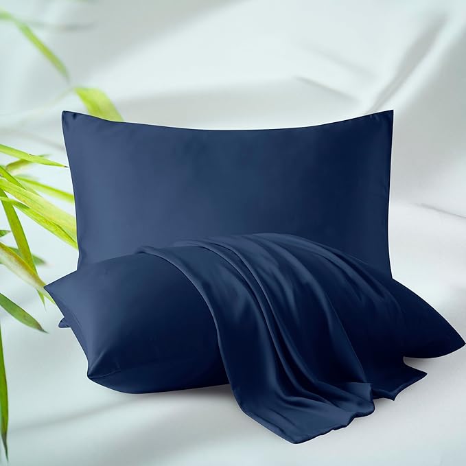 4-Pack Bamboo Viscose Zippered Pillow Cases Standard Size, 400 Thread Count by ZaizaiHome