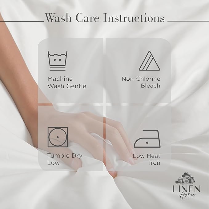 Linen Home 100% Cotton Percale Sheets California King Size, Deep Pocket - Image 5