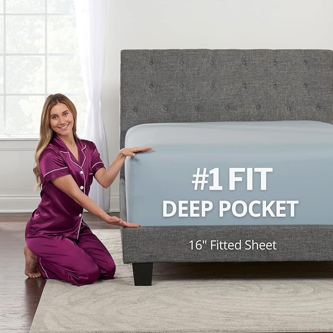 King Fitted Sheet – REAL Extra Deep Pocket King Size Fitted Sheet Only – Your by DeaLuxeBedding