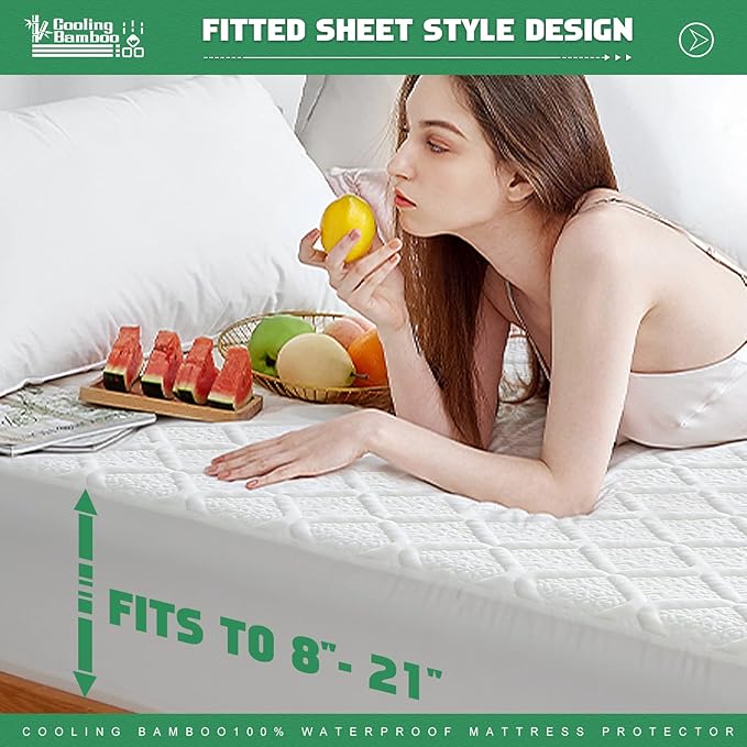 UNILIBRA Full Size Waterproof Mattress Protector, 3D Air Rayon Made from Bamboo - Image 5