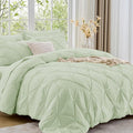 Sasttie King Size Comforter Set, 7-Piece Bed in a Bag, Pintuck Bedding Sets by SASTTIE