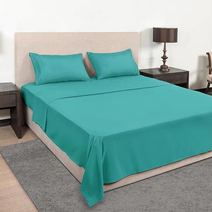 Mejoroom California King 1800 Thread Count Bed Sheets Set, Deep Pocket - Image 2