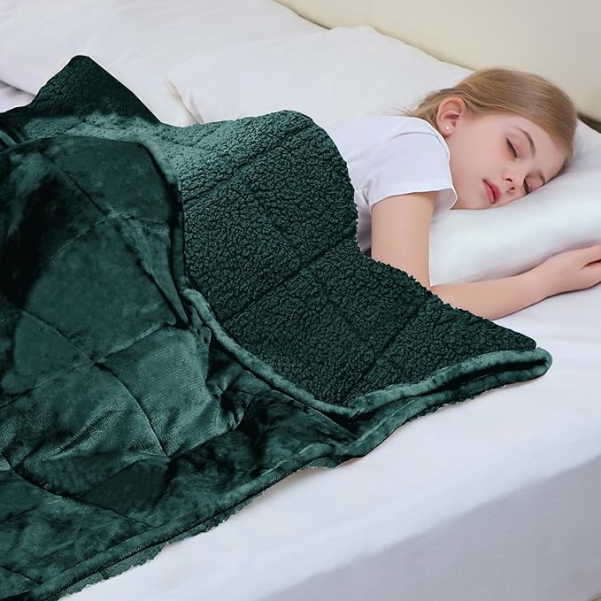 Aemicion Weighted Blanket for Adults Kids Sherpa Fleece Heavy Blanket for - Image 5