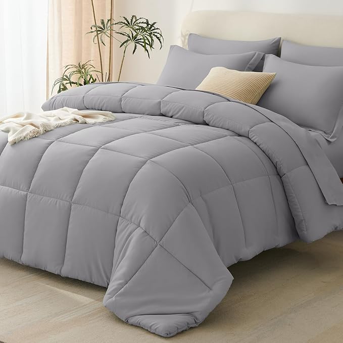 CozyLux King Size Comforter Set Grey by CozyLux