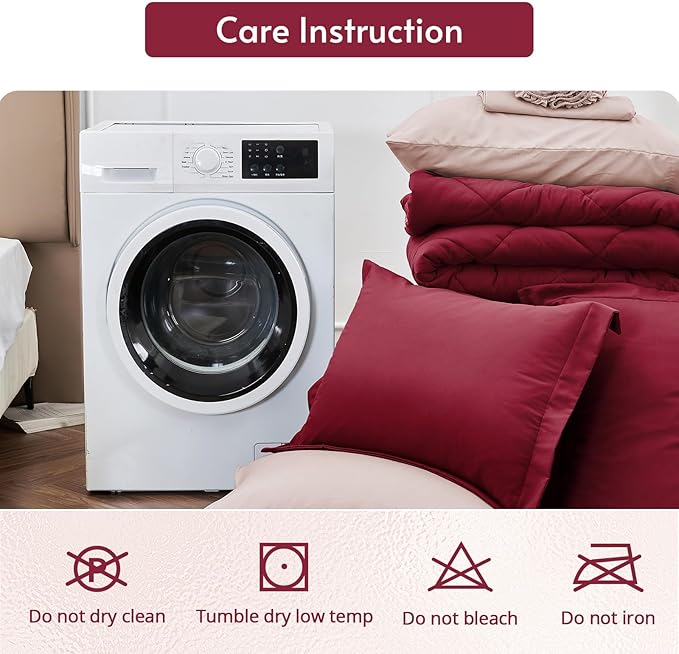 MUXHOMO 7 Pieces Queen Comforter Set, Reversible Bed in a Bag Queen Size - Image 9