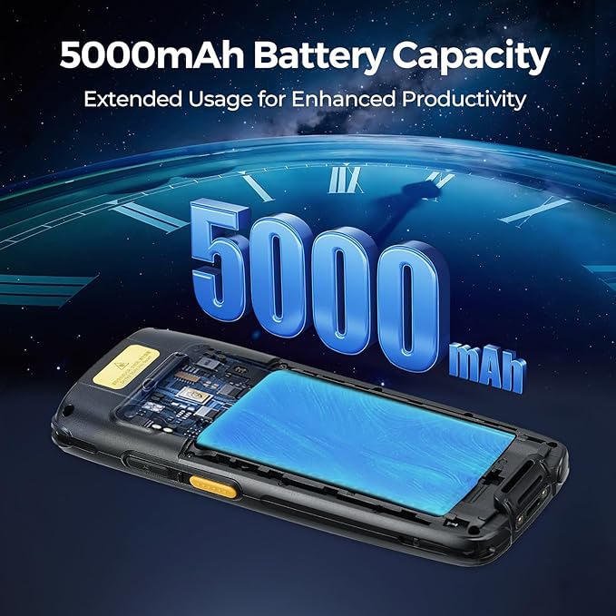 MUNBYN Android Barcode Scanner MC005, Android 14, 4GB+64GB PDA Handheld, Equipped with Honeywell HS7 1D & 2D Bar Code Scan Engine, 4-inch Touchscreen, 5000mAh Mobile Scanner for Inventory Warehouse-DeskoryOffice