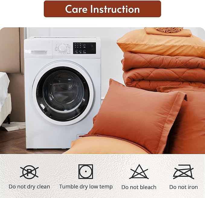 MUXHOMO 7 Pieces Full Comforter Set, Reversible Bed in a Bag Full Size - Image 9