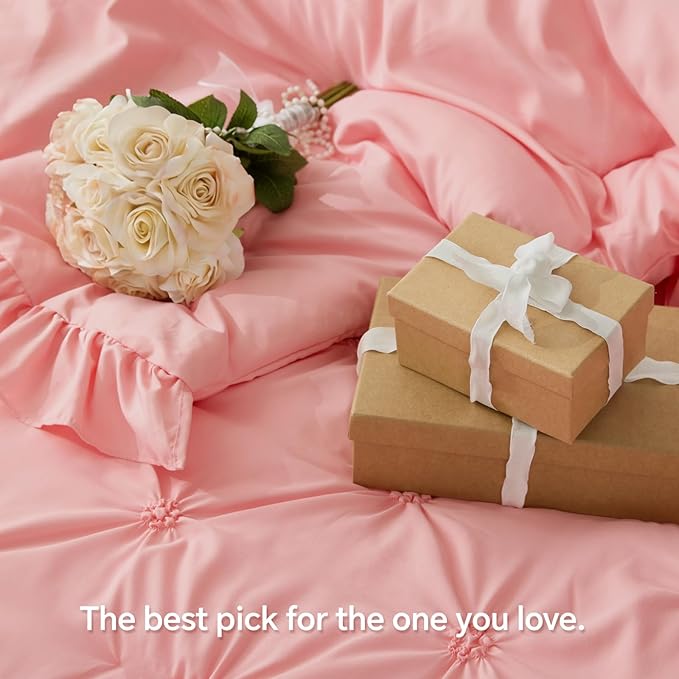 BEDELITE Pink Comforter Set Queen - Image 6