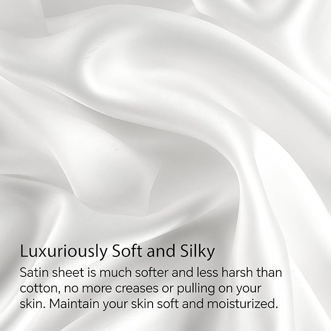 BEDELITE Satin Fitted Sheet and Pillowcase Set, Luxury Soft Similar to Silk - Image 3