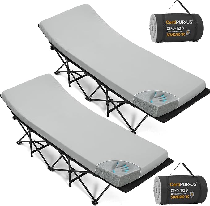 CYMULA Camping Cot Mattress 2in Memory Foam Sleeping Pad, Soft Warm Non-Slip by CYMULA