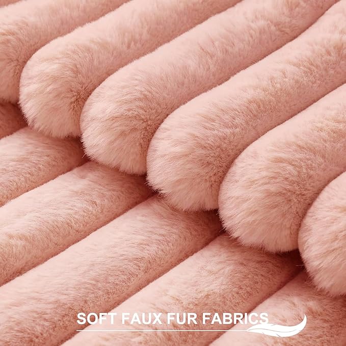 Pallene Faux Fur Plush Throw Pillow Covers 26x26 Set of 2, Luxury Soft Fluffy - Image 2