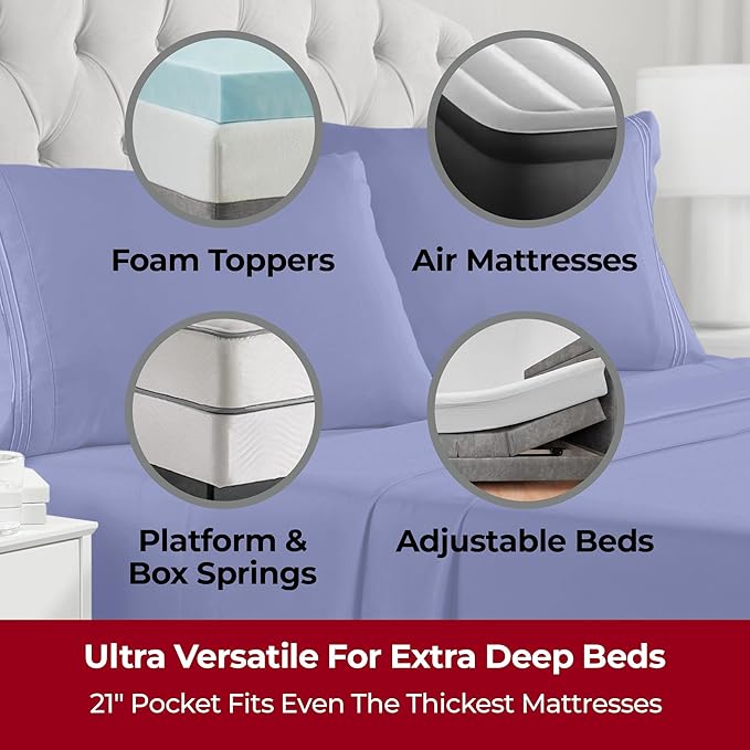 Mellanni Extra Deep California King Sheets - Image 2