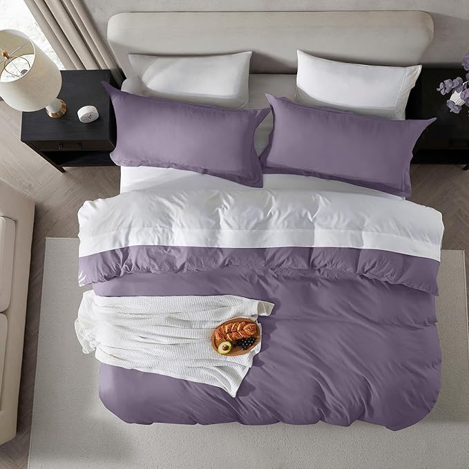 Nestl Grayish Purple Duvet Cover King Size - Image 5