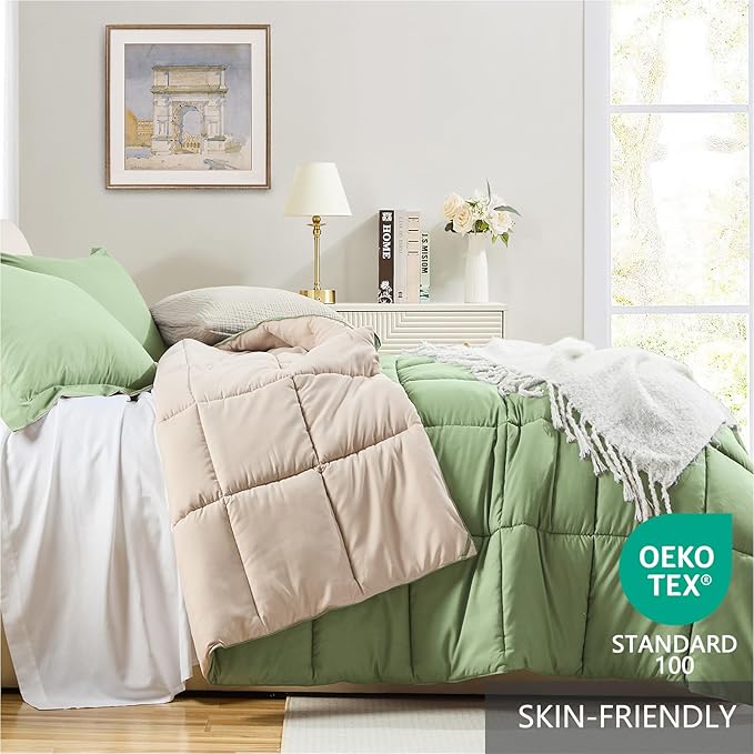 Homelike Moment Twin Comforter Set Sage Green, Comforters Twin Size Bed Sets - Image 3
