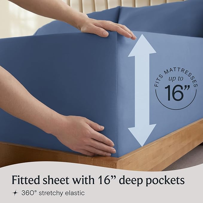 LuxClub 4 PC Queen Sheet Set, Breathable Luxury Bed Sheets, Deep Pockets 18" - Image 6