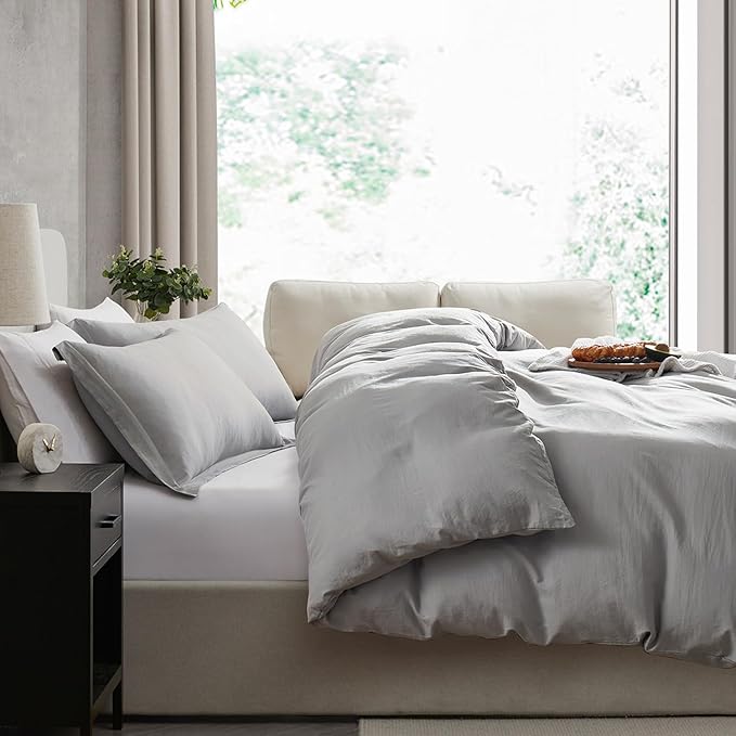 Nestl Light Grey Duvet Cover Queen Size - Image 7
