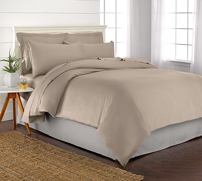Queen Duvet Cover by Pure Bamboo, 3 Piece Set, Genuine 100% Organic Viscose by PureBamboo