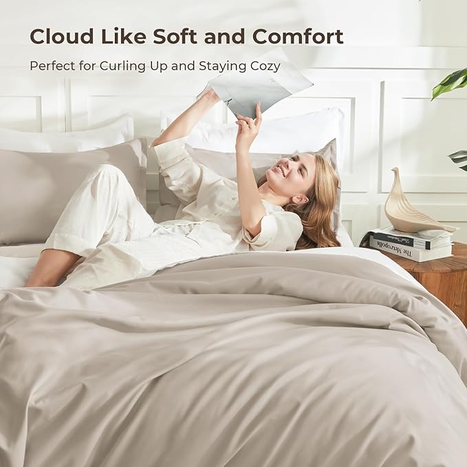 Litanika Oatmeal Comforter California King Size, 3 Pieces Cal King Lightweight - Image 2
