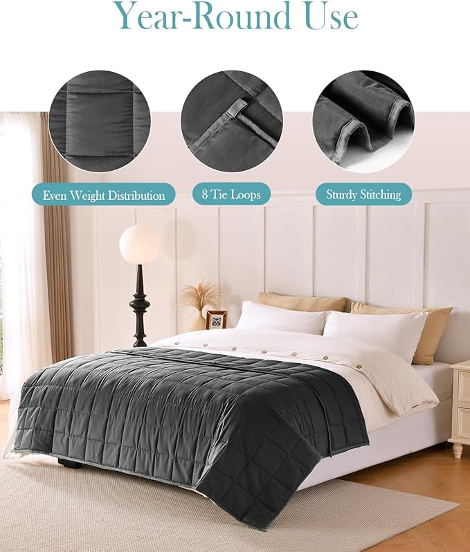 Topblan Weighted Blanket Queen Size 15lbs, Cozy Cooling Weighted Blanket - Image 4