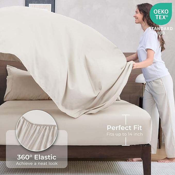HEVUMYI Beige Tan Twin-XL Comforter Set - Image 5