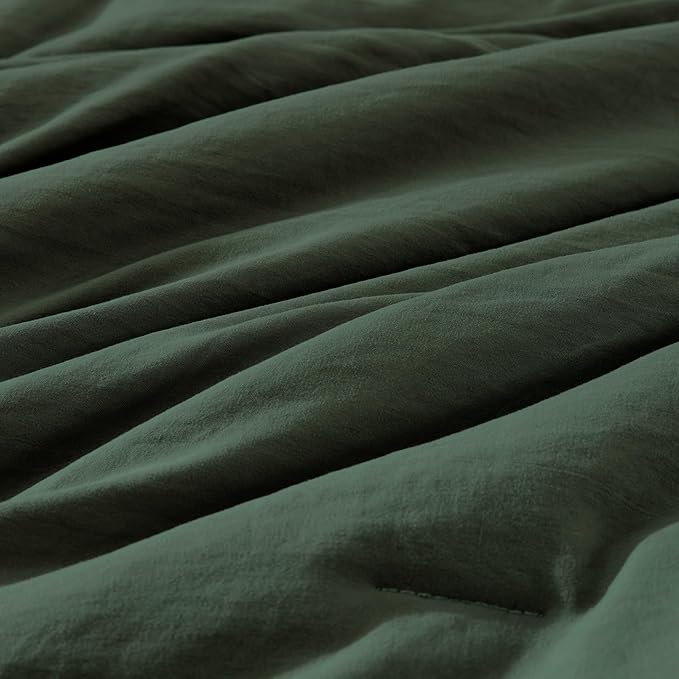 WRENSONGE California King Size Comforter Set- 7 Pieces Deep Green Bed in a Bag - Image 7