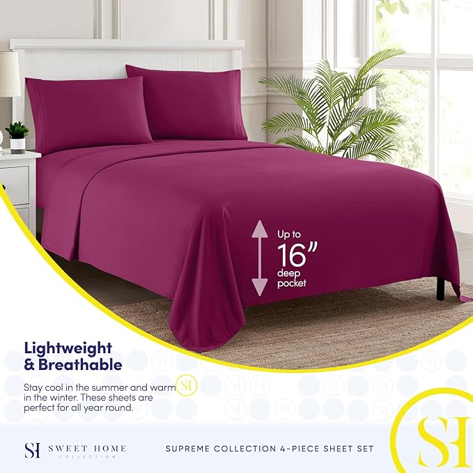 Twin Sheets - Breathable Luxury Sheets - 1800 Supreme Collection Extra Soft - Image 3