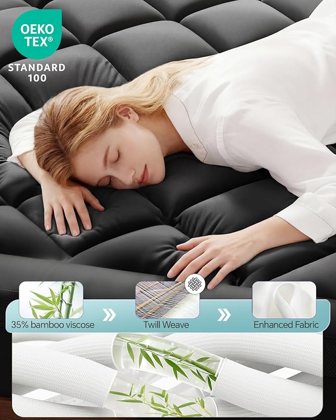 ChiXpace Dual Layer 4 Inch Memory Foam Mattress Topper Queen - Image 2