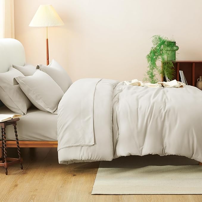 CozyLux Full Size Comforter Sets Beige, 7 Pieces Bed in a Bag Full Comforter Set - Image 8