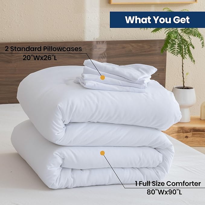 Paxrac White Comforter Full Size, 3 Pieces Boho Comforter Set, Lightweight - Image 7