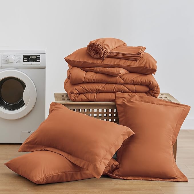 Love's cabin California King Comforter Set Terracotta, 7 Pieces California King - Image 6