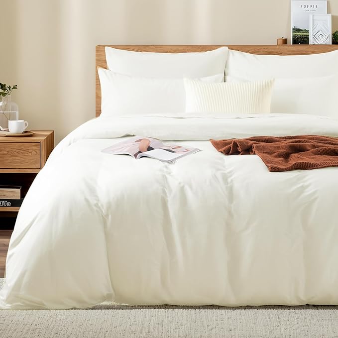 NEXHOME PRO King Duvet Cover Set, 100% Washed Cotton by NEXHOMEPRO