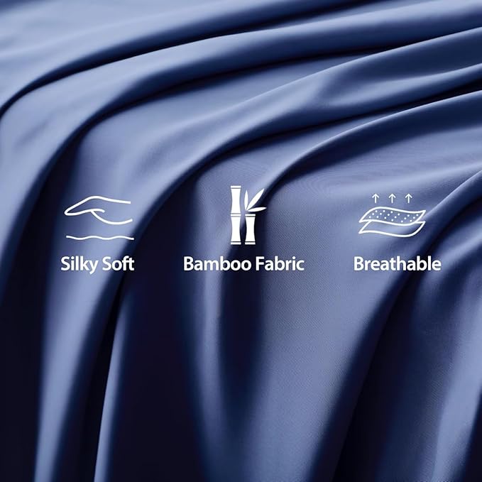 Bamboo Viscose Flat Sheets Only, 400 Thread Count Sateen Weave Queen Size Flat - Image 3