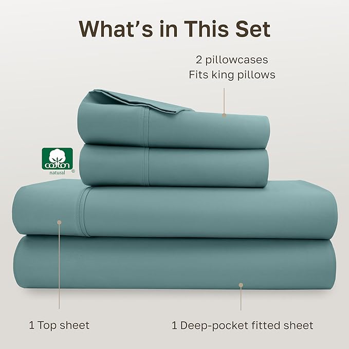 California Design Den Soft 100% Cotton Sheets King Size Set, 400 Thread Count - Image 4