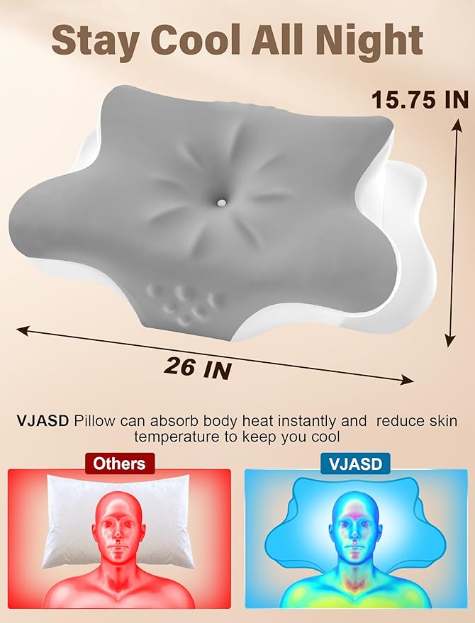 Cervical Neck Pillow for Pain Relief – Ergonomic Memory Foam Pillow for Side - Image 3