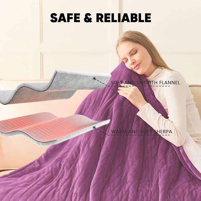 greenoak Heated Blanket Electric Queen Size 84"X90" Dual Control, Heating - Image 7