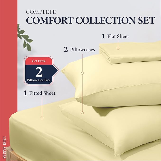 100% Egyptian Cotton King Size Sheets Set - Image 3