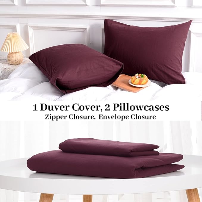 NEXHOME PRO Duvet Cover Set 100% Washed Cotton California Kingn 104"x98" - Image 8