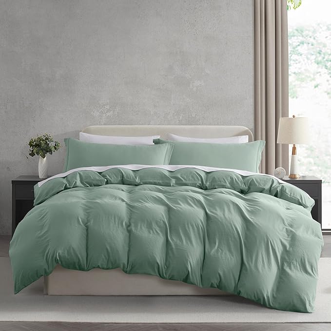 Nestl Sage Green Duvet Cover Full Size by Nestl