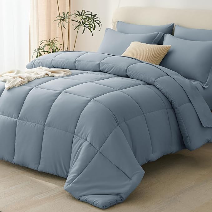 CozyLux King Size Comforter Set Grayish Blue by CozyLux