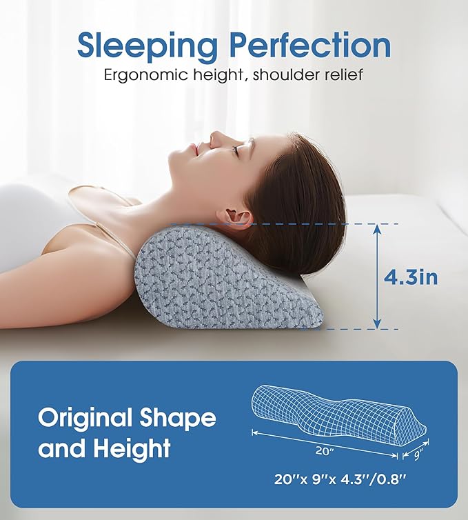 Demelon Cervical Neck Pillows for Pain Relief Sleeping, High-Density Memory - Image 4