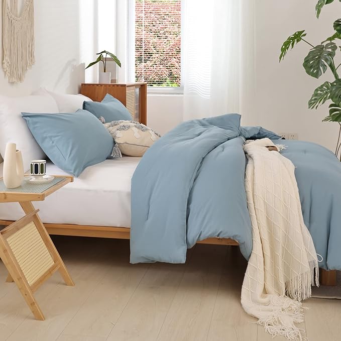 ROSGONIA Comforter Full Size for Boys Teen Girls Dusty Blue, Lightweight Dorm - Image 6